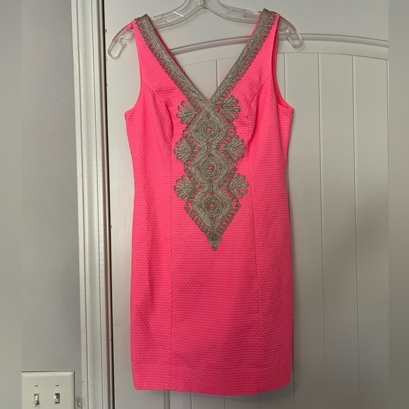 Lilly Pulitzer Junie Shift Dress Coral Reef Pink - Picture 2 of 8
